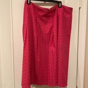 Halogen Pink A-Line Eyelet Skirt